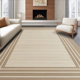Ultra Soft Area Rug, Non Slip, Stain Resistant, Washable Area Rugs for Living Room, Bedroom, Luxe Textured Neutral Circle(Beige)