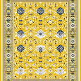 Ultra Soft Area Rug, Non Slip, Stain Resistant, Washable Area Rugs for Living Room, Bedroom, Trendy Floral Textured Visual(Yellow)