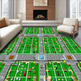 Ultra Soft Area Rug, Non Slip, Stain Resistant, Washable Area Rugs for Living Room, Bedroom, Lively Roadway Exploration Scene(Green)