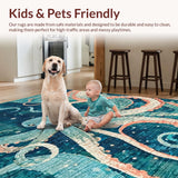 Ultra Soft Area Rug, Non Slip, Stain Resistant, Washable Area Rugs for Living Room, Bedroom, Whimsical Octopus Tentacle Area Rug:  Ocean-Inspired Home Decor(Blue)