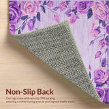 Ultra Soft Area Rug, Non Slip, Stain Resistant, Washable Area Rugs for Living Room, Bedroom, Soft Purple Rose Inspired Look(Purple)
