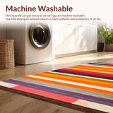 Ultra Soft Area Rug, Non Slip, Stain Resistant, Washable Area Rugs for Living Room, Bedroom, Chic Geometric Playful Aesthetic(Orange)