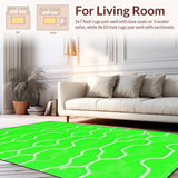 Lively Green and White Wave Design(Green)