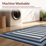 Ultra Soft Area Rug, Non Slip, Stain Resistant, Washable Area Rugs for Living Room, Bedroom, Serene Earth Toned Lattice Style(Blue)