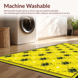 Ultra Soft Area Rug, Non Slip, Stain Resistant, Washable Area Rugs for Living Room, Bedroom, Charming Hexagon Floral Aesthetic(Yellow)