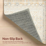 Ultra Soft Area Rug, Non Slip, Stain Resistant, Washable Area Rugs for Living Room, Bedroom, Boho Geometric Area Stylish Low Pile for Home Decor(Beige)