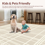 Inspired Area – Contemporary Beige Grid Patterned(Beige)