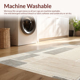 Ultra Soft Area Rug, Non Slip, Stain Resistant, Washable Area Rugs for Living Room, Bedroom, Neutral Handmade Bedroom Area Rug for High Traffic(Beige)