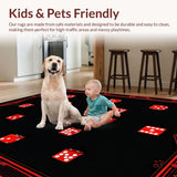 Ultra Soft Area Rug, Non Slip, Stain Resistant, Washable Area Rugs for Living Room, Bedroom, Elegant Minimalist Monochrome Design(Red)