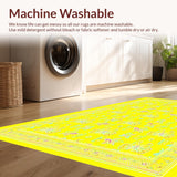 Ultra Soft Area Rug, Non Slip, Stain Resistant, Washable Area Rugs for Living Room, Bedroom, Cute Ethereal Flutter Pattern(Yellow)