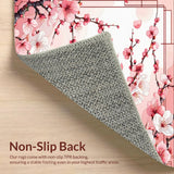 Ultra Soft Area Rug, Non Slip, Stain Resistant, Washable Area Rugs for Living Room, Bedroom, Tranquil Blossom Petal Harmony(Pink)