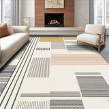 Ultra Soft Area Rug, Non Slip, Stain Resistant, Washable Area Rugs for Living Room, Bedroom, Scandi Geometric Ivory Living Room Non-Shedding Rug(White)