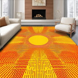 Ultra Soft Area Rug, Non Slip, Stain Resistant, Washable Area Rugs for Living Room, Bedroom, Bright Warmth Sun Graphic(Yellow)