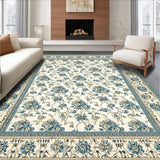 Azure Echoes Area Beige Accents Elegant Floor Art(Beige)