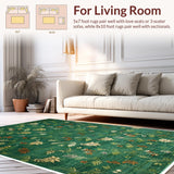 Ultra Soft Area Rug, Non Slip, Stain Resistant, Washable Area Rugs for Living Room, Bedroom, Chic Shaggy Bedroom Nature-Inspired Plush Carpet(Green)