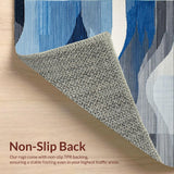 Ultra Soft Area Rug, Non Slip, Stain Resistant, Washable Area Rugs for Living Room, Bedroom, Modern Geometric Blue Hues(Blue)