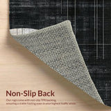 Ultra Soft Area Rug, Non Slip, Stain Resistant, Washable Area Rugs for Living Room, Bedroom, Mono Stripe Rug with Dynamic Parallel Lines and Abstract Pattern(Gray)