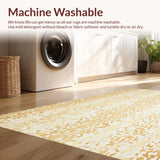 Ultra Soft Area Rug, Non Slip, Stain Resistant, Washable Area Rugs for Living Room, Bedroom, Beige Faux Deer Skin with Subtle Animal Print and Elegant Runner Form(Gold)