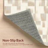 Artisan Abstract Area Showcasing Cream Mosaic with Beige Geometric Overlays(Beige)