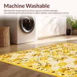 Ultra Soft Area Rug, Non Slip, Stain Resistant, Washable Area Rugs for Living Room, Bedroom, Lively Multi-Colored Trellis Style(Yellow)