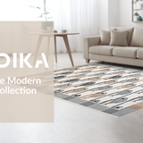 Contemporary Gray Brown Fish Motif(Beige)