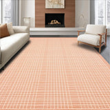 Ultra Soft Area Rug, Non Slip, Stain Resistant, Washable Area Rugs for Living Room, Bedroom, Elegant Soft Peach Damask Motif(Orange)