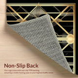 Ultra Soft Area Rug, Non Slip, Stain Resistant, Washable Area Rugs for Living Room, Bedroom, Sophisticated Black and Gold Fusion(Gold)