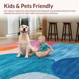 Ultra Soft Area Rug, Non Slip, Stain Resistant, Washable Area Rugs for Living Room, Bedroom, Abstract Pastel Nursery Playroom Non-Slip Rug(Pink)