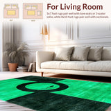 Ultra Soft Area Rug, Non Slip, Stain Resistant, Washable Area Rugs for Living Room, Bedroom, Stylish Green and White Twisted Design(Green)