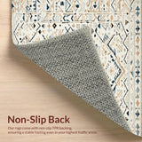 Ultra Soft Area Rug, Non Slip, Stain Resistant, Washable Area Rugs for Living Room, Bedroom, Rustic Ogee Patterned Charm(Beige)