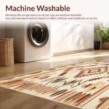 Ultra Soft Area Rug, Non Slip, Stain Resistant, Washable Area Rugs for Living Room, Bedroom, Boho Chic Area Beige and Brown Southwestern Inspired(Beige)