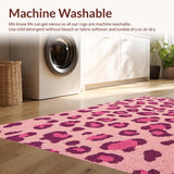 Ultra Soft Area Rug, Non Slip, Stain Resistant, Washable Area Rugs for Living Room, Bedroom, Soft Pastel Pink Area Rug for Playroom(Pink)