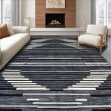 Ultra Soft Area Rug, Non Slip, Stain Resistant, Washable Area Rugs for Living Room, Bedroom, Modern Striking Lattice Aesthetic(Gray)