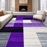 Ultra Soft Area Rug, Non Slip, Stain Resistant, Washable Area Rugs for Living Room, Bedroom, Bold Diamond Abstract Composition(Purple)