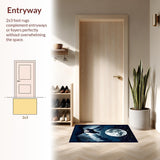 Ultra Soft Area Rug, Non Slip, Stain Resistant, Washable Area Rugs for Living Room, Bedroom, Soft Gray Animal Silhouette Design(Blue)