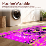 Ultra Soft Area Rug, Non Slip, Stain Resistant, Washable Area Rugs for Living Room, Bedroom, Chic Abstract Kiss Design(Pink)