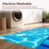 Ultra Soft Area Rug, Non Slip, Stain Resistant, Washable Area Rugs for Living Room, Bedroom, Chic 3D Water-Inspired Motif(Blue)