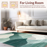 Ultra Soft Area Rug, Non Slip, Stain Resistant, Washable Area Rugs for Living Room, Bedroom, Elegant Ivory Geometric Motif(Gray)