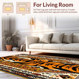 Ultra Soft Area Rug, Non Slip, Stain Resistant, Washable Area Rugs for Living Room, Bedroom, Boho Camel Vintage Living Room Large Area Rug(Orange)