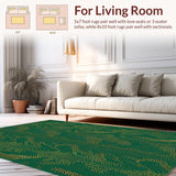 Ultra Soft Area Rug, Non Slip, Stain Resistant, Washable Area Rugs for Living Room, Bedroom, Distinctive Green Toned Animal Motif(Green)