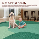 Ultra Soft Area Rug, Non Slip, Stain Resistant, Washable Area Rugs for Living Room, Bedroom, Modern Sage Green Living Room Abstract Rug(Green)
