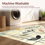 Ultra Soft Area Rug, Non Slip, Stain Resistant, Washable Area Rugs for Living Room, Bedroom, Contemporary Floral Area(Beige)