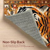 Ultra Soft Area Rug, Non Slip, Stain Resistant, Washable Area Rugs for Living Room, Bedroom, Cozy Camel Ethnic Print(Orange)