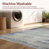 Ultra Soft Area Rug, Non Slip, Stain Resistant, Washable Area Rugs for Living Room, Bedroom, Abstract Slate Geometric Fusion(Gray)