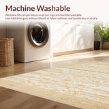 Ultra Soft Area Rug, Non Slip, Stain Resistant, Washable Area Rugs for Living Room, Bedroom, Rustic Tan Distressed Pattern(Beige)
