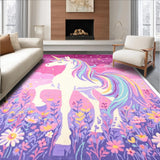 Ultra Soft Area Rug, Non Slip, Stain Resistant, Washable Area Rugs for Living Room, Bedroom, Pastel Rainbow Shag Rug for Kids Playroom(Yellow)