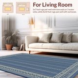 Elegant Curved Navy Motif(Blue)
