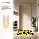 Ultra Soft Area Rug, Non Slip, Stain Resistant, Washable Area Rugs for Living Room, Bedroom, Trendy Graphic Cat Silhouette(Yellow)
