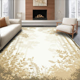 Ultra Soft Area Rug, Non Slip, Stain Resistant, Washable Area Rugs for Living Room, Bedroom, Enchanted Forest Area With Beige Foliage For Neutral Spaces(Beige)