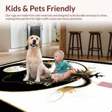 Ultra Soft Area Rug, Non Slip, Stain Resistant, Washable Area Rugs for Living Room, Bedroom, Chic Minimalist Yin Yang Harmony(Black)